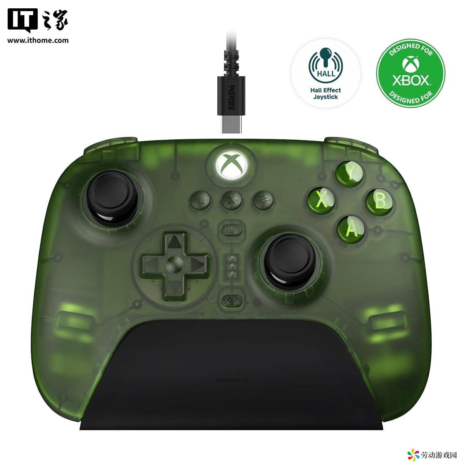八位堂Xbox版Ultimate手柄上新！透明翠绿色致敬初代Xbox《光环》